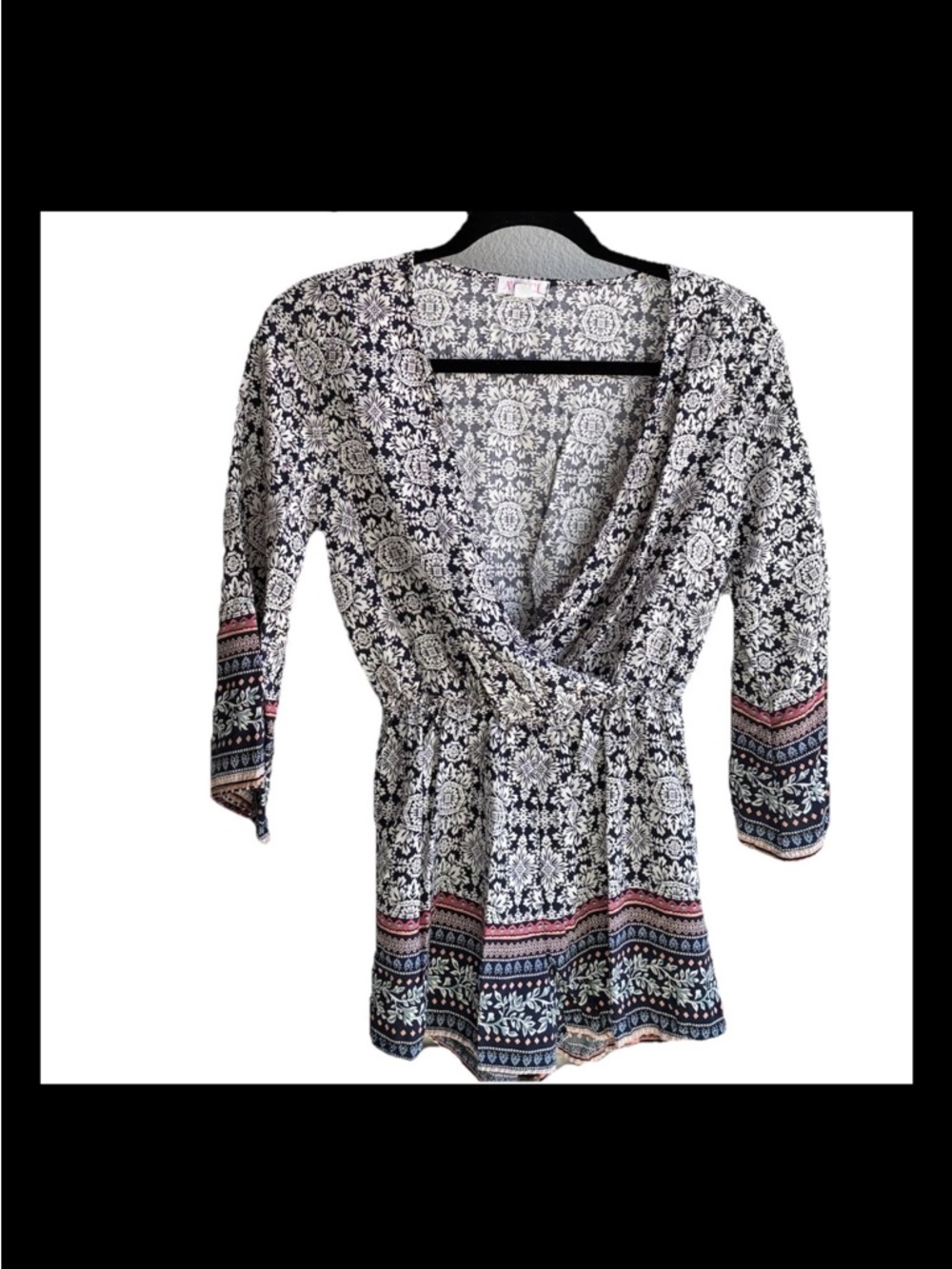 Agaci Boho Print Long Sleeve Romper Size Small